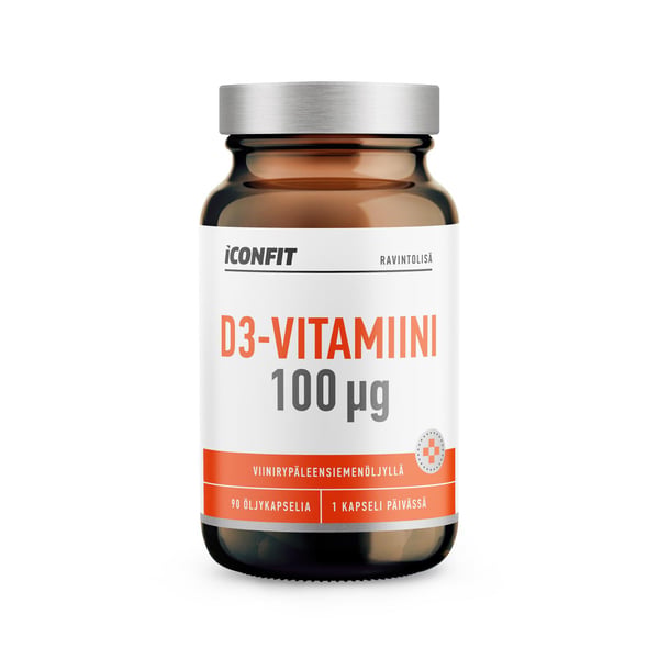 ICONFIT D3-Vitamiini 100 μg, Viinirypäleensiemenöliyllä, N90 1