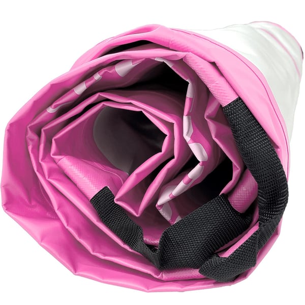 Fitnord Aitrack Ilmavolttirata kokoontaitettuna, 3 x 1 metriä, pinkki