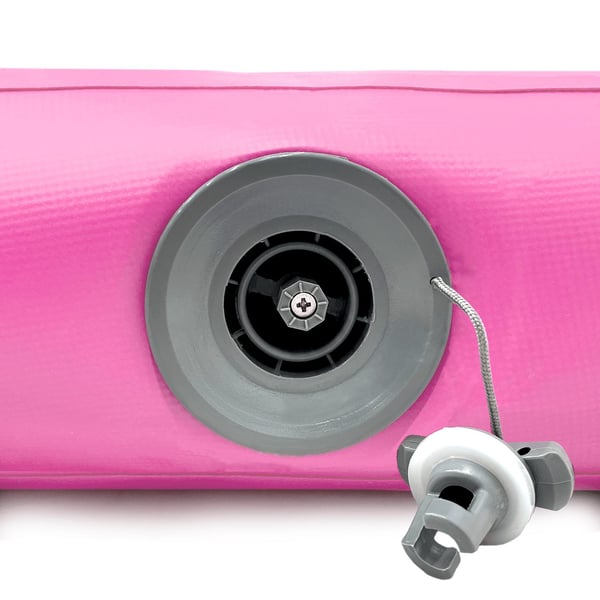 Fitnord Airtrack Ilmavolttiradan venttiili auki, 3 x 1 metriä, pinkki