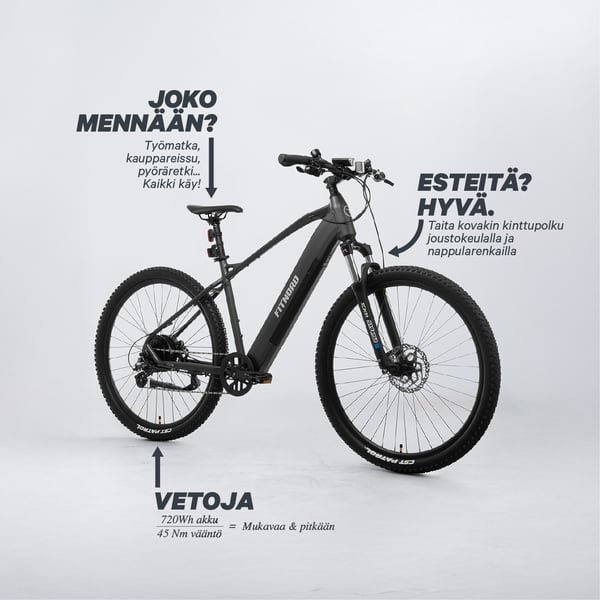 FitNord Ranger 300 Sähkömaastopyörä G2, musta 2
