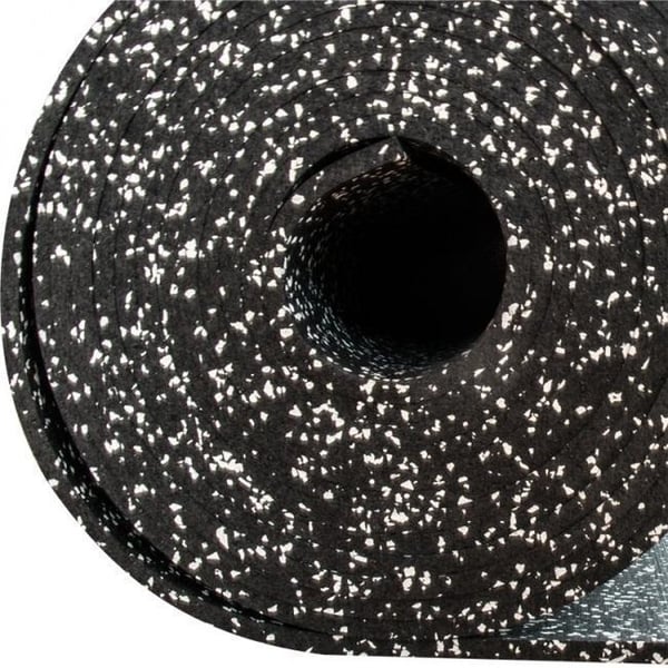FitNord Kumimatto musta 4 mm (10m rulla) valkoisilla pilkuilla 1