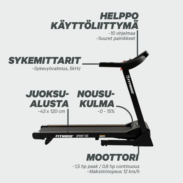FitNord Sprint 100 Juoksumatto 2