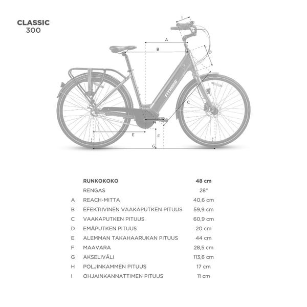 FitNord Classic 300 Sähköpyörä 2024, hopea (489,6 Wh akku) 14