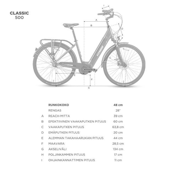 FitNord Classic 500 Sähköpyörä 2025, valkoinen 19