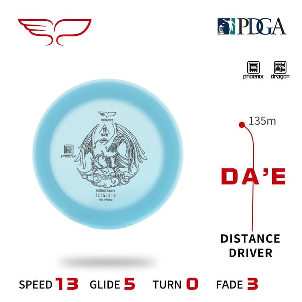 Yikun Dragon Line Da'e Pituusdraiveri Frisbeegolfkiekko, vaalean sininen 2